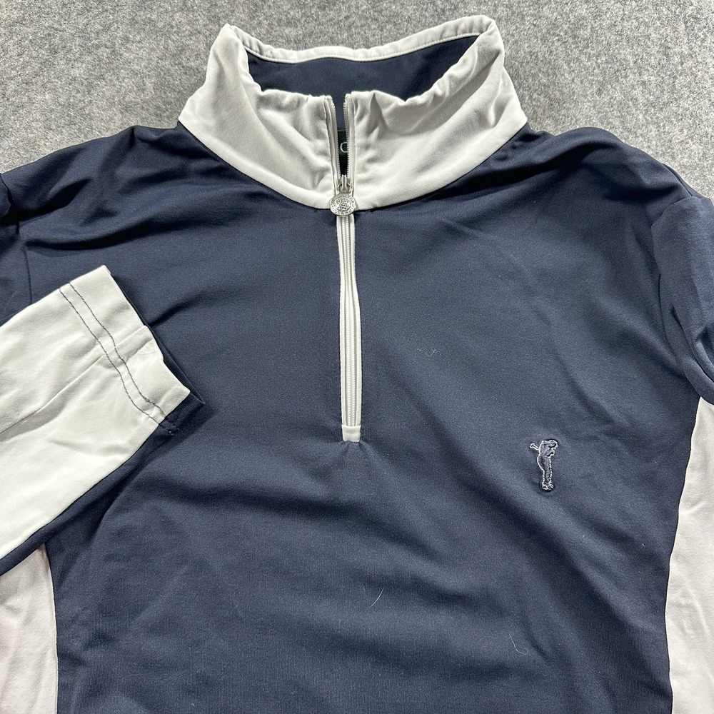 Golfino 1/4 Zip Pullover Women Size S Navy‎ Blue Colorblock Long Sleeve Golf Top